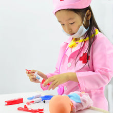 Load image into Gallery viewer, 1 Set Kids Doctor Simulation Nurse Uniform Cosplay Family Parent-Child Games Cross Coat Halloween Carnival Performance Costume
