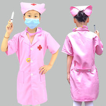Load image into Gallery viewer, 1 Set Kids Doctor Simulation Nurse Uniform Cosplay Family Parent-Child Games Cross Coat Halloween Carnival Performance Costume
