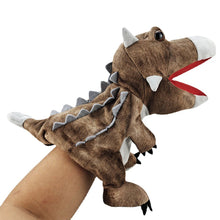 Load image into Gallery viewer, Dinosaur Plush Hand Puppet Toys Role Play Bedtime Story Props Kindergarten performance Lifelike Gloves 11 Style Triceratop Tyrannosaurus
