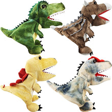Load image into Gallery viewer, Dinosaur Plush Hand Puppet Toys Role Play Bedtime Story Props Kindergarten performance Lifelike Gloves 11 Style Triceratop Tyrannosaurus
