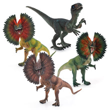 Load image into Gallery viewer, Jurassic Dinosaur Simulation Toy PVC Action Figure Dino Model Toys Lifelike Dilophosaurus Raptor Dinosaurs Ornaments Mouth Can Be Closed
