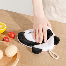 Load image into Gallery viewer, Cute Cartoon Panda Hand Towel Super Absorbent Microfiber Coral Fleece Kitchen Handkerchief High-efficiency Tableware Cleaning Dishcloth Tools for Child
