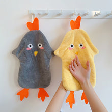 Load image into Gallery viewer, Cute Cartoon Chicken Hand Towel Super Absorbent Microfiber Coral Fleece Kitchen Handkerchief High-efficiency Tableware Cleaning Dishcloth Tools for Child
