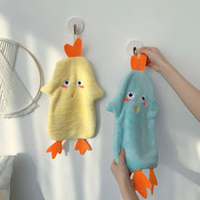 Load image into Gallery viewer, Cute Cartoon Chicken Hand Towel Super Absorbent Microfiber Coral Fleece Kitchen Handkerchief High-efficiency Tableware Cleaning Dishcloth Tools for Child
