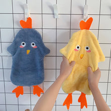Load image into Gallery viewer, Cute Cartoon Chicken Hand Towel Super Absorbent Microfiber Coral Fleece Kitchen Handkerchief High-efficiency Tableware Cleaning Dishcloth Tools for Child
