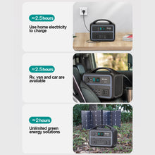 Load image into Gallery viewer, 200-240V 600W EU 600Wh Portable Power Station Pure Sine Wave for Home Outdoor Car Drone Laptops Solar Generator Charging
