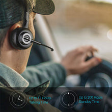 Load image into Gallery viewer, M97 5.0 Headset Wireless Over-Head CVC6.0 Noise Canceling Headphones with Microphone with charging base for Trucker/Driver
