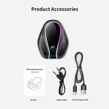 Load image into Gallery viewer, GR07 Wireless-compatible 5.3 Audio Receiver Car Kit Hands-free Call Card Mp3 Player With Colorful Led Backlight Adapter
