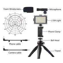 Load image into Gallery viewer, Desktop Mobile Phone Tripod Live Broadcast Bracket Microphone Fill Light Combination Live Shooting Set
