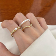 Load image into Gallery viewer, Fashion Simple Double-layer Pearl Opening Ring Niche Adjustable Alloy Ring Jewelry Accessory for Women
