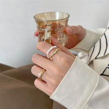 Load image into Gallery viewer, Fashion Simple Double-layer Pearl Opening Ring Niche Adjustable Alloy Ring Jewelry Accessory for Women
