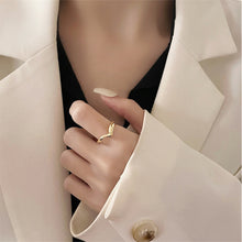 Load image into Gallery viewer, Fashion Personalized Ring Gold Silver Alloy Non-adjustable Ring Niche Simple Jewelry Accessory for Women
