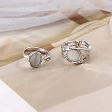 Load image into Gallery viewer, Fashion Vintage Opal Ring Niche Irregular Opening Adjustable Ring Alloy Ring Women Jewelry Accessory
