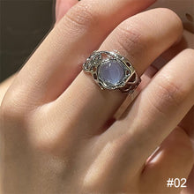Load image into Gallery viewer, Fashion Vintage Opal Ring Niche Irregular Opening Adjustable Ring Alloy Ring Women Jewelry Accessory
