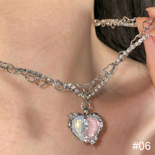Load image into Gallery viewer, Split Love Diamond Necklace Ring Earring Fashion Creative Alloy Love Necklace Ring Earring Jewelry Gift
