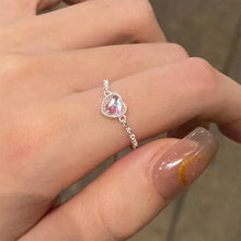 Load image into Gallery viewer, Fashion Niche Love Colorful Moonlight Stone Ring Adjustable Chain Pulling Ring Jewelry Accessory for Women
