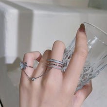 Load image into Gallery viewer, Niche Simple Butterfly Tassel Finger Ring Adjustable Shiny Ring Women Alloy Ring Jewelry Accessory
