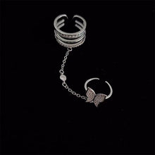 Load image into Gallery viewer, Niche Simple Butterfly Tassel Finger Ring Adjustable Shiny Ring Women Alloy Ring Jewelry Accessory
