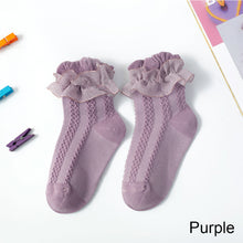Load image into Gallery viewer, Children Lace Socks Warm Socks Soft Breathable Lace Socks Comfortable Cotton Socks for Girls
