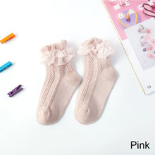 Load image into Gallery viewer, Children Lace Socks Warm Socks Soft Breathable Lace Socks Comfortable Cotton Socks for Girls
