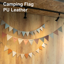 Load image into Gallery viewer, Outdoor Camping Flag PU Leather Decoration Tent Triangle Equipment Flags Nail Rope Bag Pole Hanging Strap
