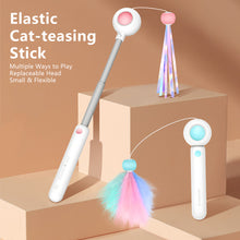 Load image into Gallery viewer, Interactive Cat Toy Feather Teaser Cat-teasing Stick Pet Retractable Refill Replacement Catcher Product for Kitten
