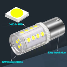 Load image into Gallery viewer, 1PC Car Brake Signal Lights 1156 BA15S LED 1157 BAY15D Bulb 3030 24LEDs Lamp White Yellow Red with Cover Auto 12V
