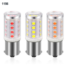 Load image into Gallery viewer, 1PC Car Brake Signal Lights 1156 BA15S LED 1157 BAY15D Bulb 3030 24LEDs Lamp White Yellow Red with Cover Auto 12V
