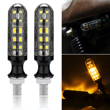 Load image into Gallery viewer, 2Pcs Universal Motorcycle Turn Signal Lights 10 LED DRL Motor Indicator Blinker Flowing Tail Flexible Lamp
