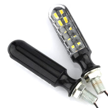 Load image into Gallery viewer, 2Pcs Universal Motorcycle Turn Signal Lights 10 LED DRL Motor Indicator Blinker Flowing Tail Flexible Lamp
