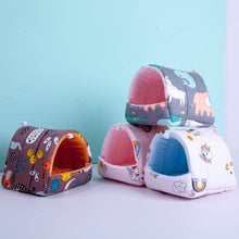 Load image into Gallery viewer, Cute Small Animal Sleeping Bed Rabbit Squirrel Guinea Pig Nest Hamster House Winter Colorful Mini Cage Comfortable Soft Warm Mat
