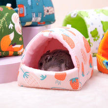 Load image into Gallery viewer, Cute Small Animal Sleeping Bed Rabbit Squirrel Guinea Pig Nest Hamster House Winter Colorful Mini Cage Comfortable Soft Warm Mat
