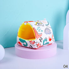 Load image into Gallery viewer, Cute Small Animal Sleeping Bed Rabbit Squirrel Guinea Pig Nest Hamster House Winter Colorful Mini Cage Comfortable Soft Warm Mat
