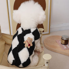 Load image into Gallery viewer, Fashion Plaid Fleece Coat Jack Dog Clothes Bear Vest Dogs Clothing Pet Outfits Cute Winter Yorkies Christmas Costume Small Dogs
