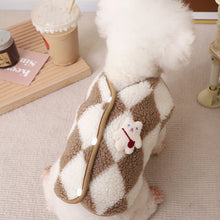 Load image into Gallery viewer, Fashion Plaid Fleece Coat Jack Dog Clothes Bear Vest Dogs Clothing Pet Outfits Cute Winter Yorkies Christmas Costume Small Dogs
