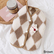 Load image into Gallery viewer, Fashion Plaid Fleece Coat Jack Dog Clothes Bear Vest Dogs Clothing Pet Outfits Cute Winter Yorkies Christmas Costume Small Dogs
