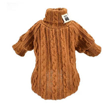 Load image into Gallery viewer, Puppy Dog Knit Sweater Pet Cat Warm Winter Classic Sweaters Knitted Turtleneck Small Dogs Kitten Cats Soft Knitwear Apparel XS-L
