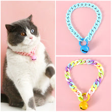Load image into Gallery viewer, Pet Cat Collar Candy Color Resin Bells Solid Color Collar Neck Chain Pet Cat Puppy Supplies Necklace Accessories
