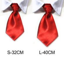 Load image into Gallery viewer, Dog Cat Striped Bow Tie Animal Striped Bowtie Collar Pet Adjustable Neck Tie White Collar Dog Necktie For Party Wedding Tie
