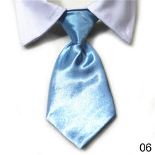 Load image into Gallery viewer, Dog Cat Striped Bow Tie Animal Striped Bowtie Collar Pet Adjustable Neck Tie White Collar Dog Necktie For Party Wedding Tie
