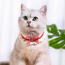 Load image into Gallery viewer, Pet Collar Puppy Dogs Cats Woolen Collar Pet Necklace Saliva Towel Hand-knitted Cat Bow-knot Adjustable Collar Crochet Neck Strap Pet Accessories
