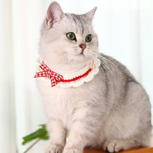 Load image into Gallery viewer, Pet Collar Puppy Dogs Cats Woolen Collar Pet Necklace Saliva Towel Hand-knitted Cat Bow-knot Adjustable Collar Crochet Neck Strap Pet Accessories
