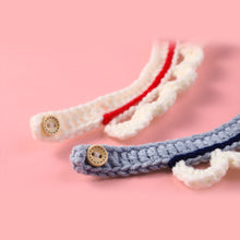 Load image into Gallery viewer, Pet Collar Puppy Dogs Cats Woolen Collar Pet Necklace Saliva Towel Hand-knitted Cat Bow-knot Adjustable Collar Crochet Neck Strap Pet Accessories
