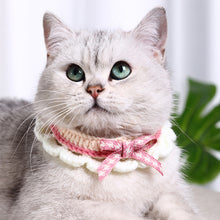 Load image into Gallery viewer, Pet Collar Puppy Dogs Cats Woolen Collar Pet Necklace Saliva Towel Hand-knitted Cat Bow-knot Adjustable Collar Crochet Neck Strap Pet Accessories
