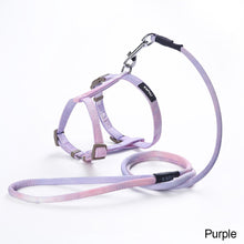 Load image into Gallery viewer, Adjustable Pet Cat Gradual Color Changing Traction Rope Set Small Dog Leash Dog I-shaped Chest Harness For Small Medium Dog French Bulldog Pug Bulldog

