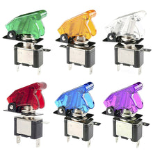 Load image into Gallery viewer, DC 12V 20A Auto Car Boat Truck Illuminated With LED Toggle Switch Safety Aircraft Flip Up Cover Guard

