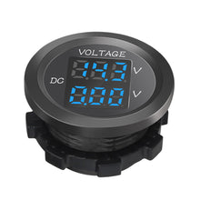 Load image into Gallery viewer, Dual Voltage Car LED Waterproof Round Waterproof LED Panel Digital Voltmeter Tester Monitor Display Voltmeter
