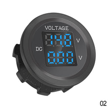 Load image into Gallery viewer, Dual Voltage Car LED Waterproof Round Waterproof LED Panel Digital Voltmeter Tester Monitor Display Voltmeter
