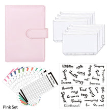 Load image into Gallery viewer, A6 PU Leather Budget Binder Planner Notebook Cash Envelopes Organizer System with Binder Pockets Expense Budget Sheets
