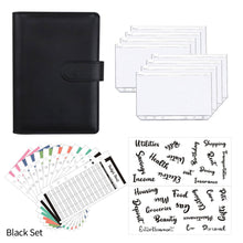 Load image into Gallery viewer, A6 PU Leather Budget Binder Planner Notebook Cash Envelopes Organizer System with Binder Pockets Expense Budget Sheets
